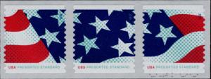 2015 10c Stars & Stripes, Coil Strip of 3 Scott 4961-63 Mint F/VF NH