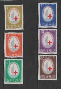 GUATEMALA #C304-C309 1963 INT'L RED CROSS MINT VF NH O.G 