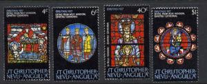 St Christopher Nevis Anguilla 346-9 MNH Christmas, Stained Glass, Nativity