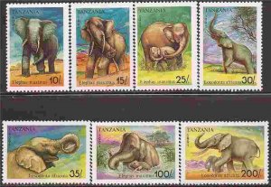 Tanzania - 1991 Elephants - 8 Stamp  Set - 20E-067