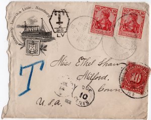 German American HAPAG Postal Stationery 1906 Hamburg-Amerika Linie