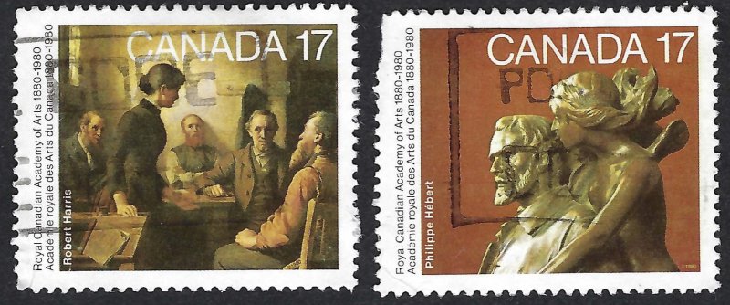 Canada #849-850 2 x 17¢ Canadian Art (1980). Used.