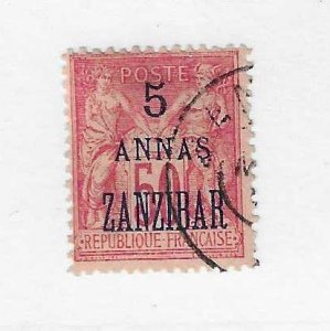 French Offices in Zanzibar Sc #25  5a on 50c  used VF