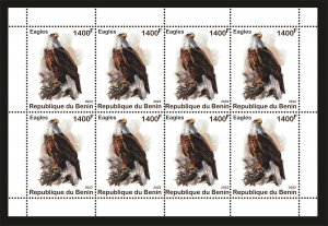 Stamps. Fauna Birds Eagles 1 sheet perforated 2022 year Benin NEW