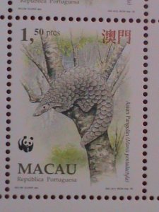 MACAU CHINA STAMP:1995-SC#767-70-ASIAN PANGOLIN WWF SERIES-STAMPS MINT FULL SHEE