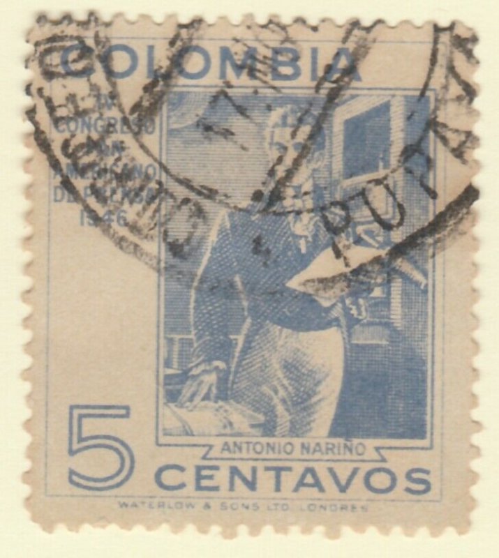 Colombia 1947 5c Fine Used A8P55F114