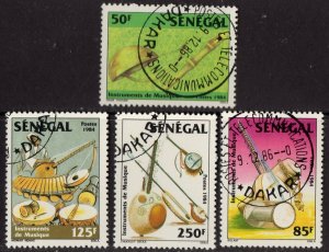 Thematic stamps SENEGAL 1985 MUSICAL INSTRUMENTS 4v used