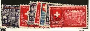 Switzerland #247-8, 250-2, 253-4 used