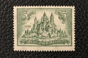 (BJ Stamps) GERMANY, #350, 1925, 5 mark dull green FVF, OG, MNH. CV $135.00