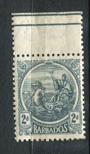 BARBADOS; 1920s early GV issue Mint marginal value 2d.