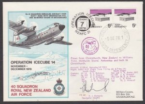 NEW ZEALAND ROSS DEPENDENCY 1978 signed flight cover ex Scott Base..........W360