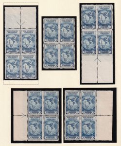 1935 Byrd Expedition 3c Sc 753 NGAI arrow blocks & center line block NGAI (Y3