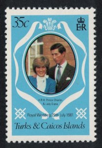 Turks and Caicos Charles and Diana Royal Wedding 35c perf 12 1981 MNH SG#653var