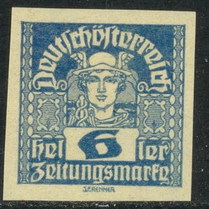 AUSTRIA 1920-21 6h MERCURY Newspaper Stamp Sc P32 MH