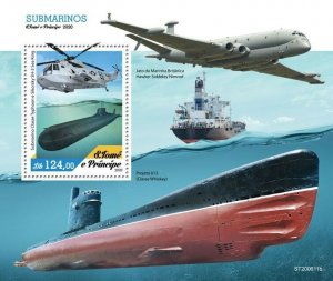 Sao Tome & Principe Submarines Stamps 2020 MNH Ships Aviation Helicopters 1v S/S