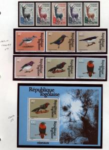 Togo Topical collection Birds, flowers, Fish Mostly Mint NH  in mounts jp