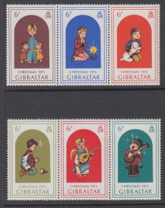 Gibraltar 325a-325f Christmas Singles MNH VF