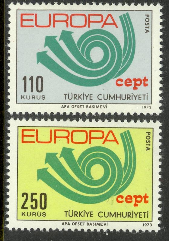 TURKEY 1973 EUROPA Set Sc 1935-1936 MNH