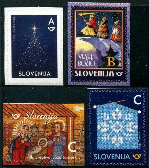 HERRICKSTAMP NEW ISSUES SLOVENIA Sc.# 1248-49,1252-53 Christmas '18,New Year '19