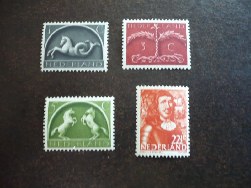 Stamps-Netherlands-Scott#245,249,251,258 -Mint Never Hinged Part Set of 4 Stamps