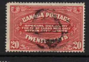 Canada Sc E2 1922 20c carmine Special Delivery stamp used