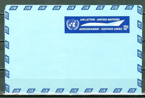 UNITED NATIONS 1968 CONCORDE (13c) AEROGRAM MINT