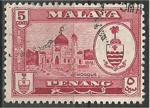 PENANG, 1960, used 5c, Crest  Scott 59