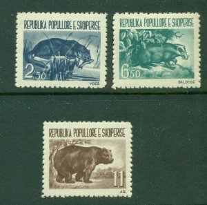 Albania #589-91 VFMNH 1961 Animals set CV $26.75