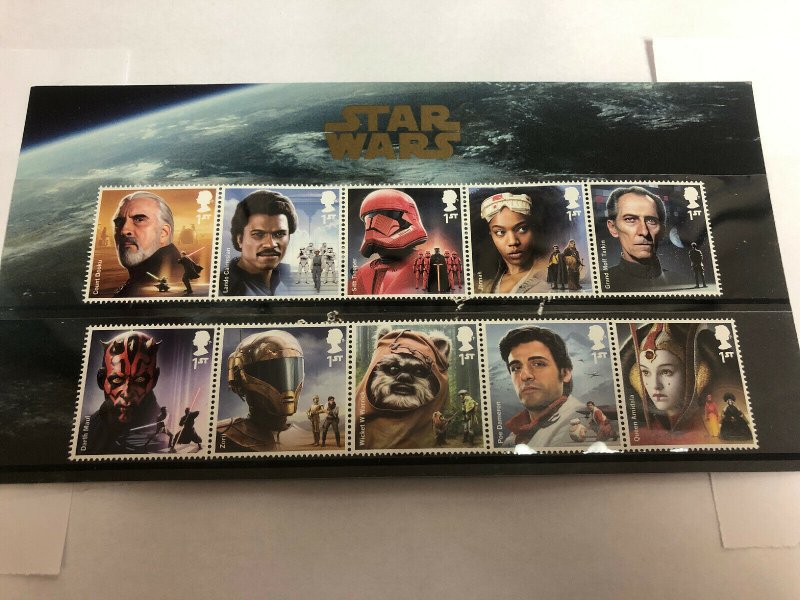 GREAT BRITAIN 2019 STAR WARS Character Stamp SET OF 10