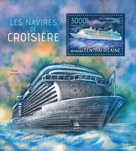 CENTRAFRICAINE 2013 SHEET CRUISE SHIPS BOATS