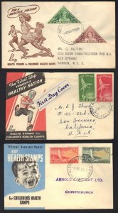 NEW ZEALAND 1940-50's SIX CHILDREN HEALTH FDC's DIFFERENT CACHETS