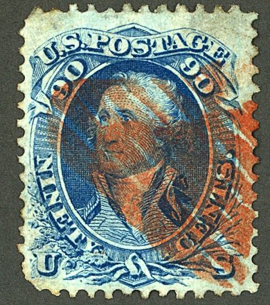 U.S. #72 USED RED CANCEL