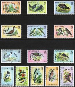 Montserrat Stamp O65-O78  - Birds with OHMS overprints