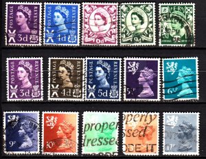 Great Britain Scotland 15 different used