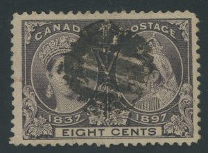 Canada - 56 - 8 cent Jubilee - F/VF Used with heavy cancel and small corner cr