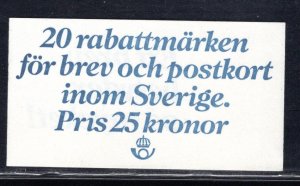 SWEDEN SC# 1323a COMPLETE BKLT FVF/MOG