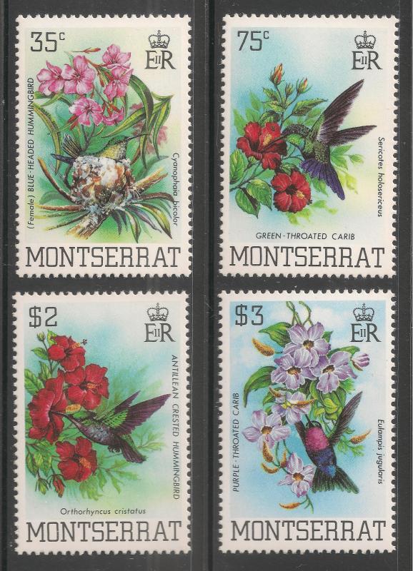 Montserrat #497-500 (A74) VF MNH - 1983 35c to $3 Birds / Flowers