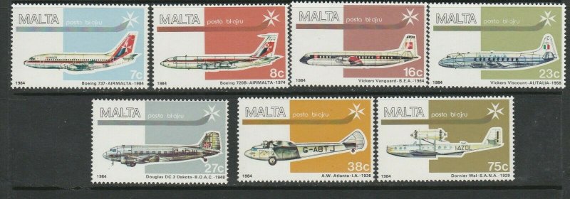 MALTA : 1984 Air set SG729-35 Unmounted Mint