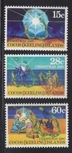 Cocos Islands 53 - 55 Christmas1980, MNH