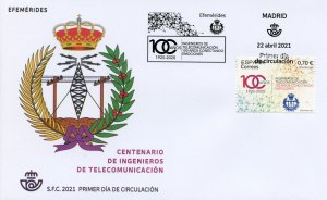 Spain Telecoms Stamps 2021 FDC Telecommunication Engineers Communication 1v Set