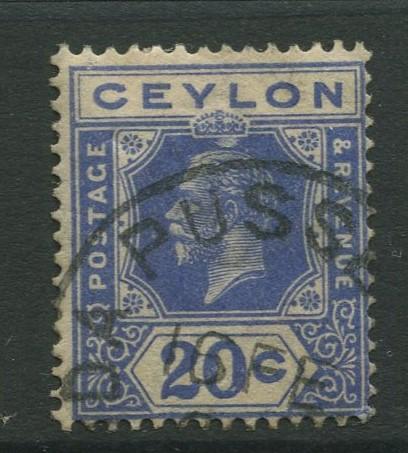 Ceylon #237  Used  1921  Single 20c Stamp