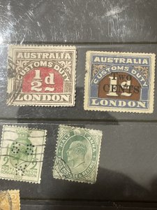 ​Australia Custom duty stamps 1/2 d and 1 d with 2 cent surcharge