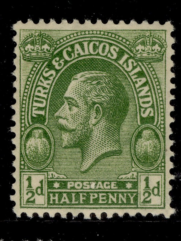 TURKS AND CAICOS ISLANDS GV SG163a, ½d bright green, M MINT.