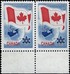 CANADA   #453 MNH PAIR (4)