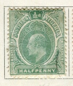 NIGERIA; 1907 early classic ED VII issue fine used 1/2d. value