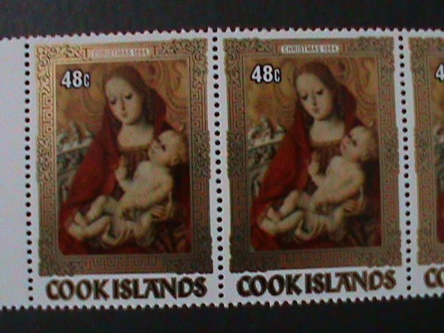 ​COOK ISLANDS-1984-SC#839 CHRISTMAS PAINTINGS-VIRGIN & THE CHILD-MNH STRIP-VF