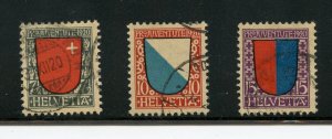 Switzerland #B15-B17 (SW032) Comp 1920 cream-surfaced Semi's, U, F-VF, CV$60.50