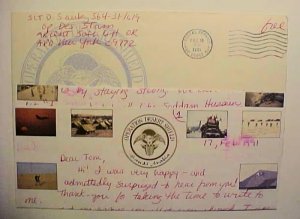 US COVER WITH LETTER OPERATION DESERT SHIELD SAUDI ARABIA 1991 PICTORIAL LETTER