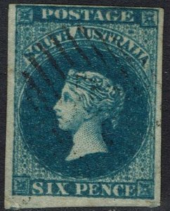 SOUTH AUSTRALIA 1855 QV 6D IMPERF LONDON PRINTING USED 