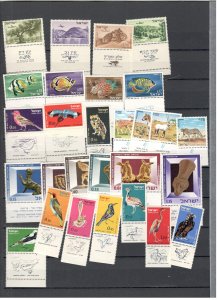 ISRAEL STAMPS W/TABS COLLECTION ON STOCK SHEET MNH